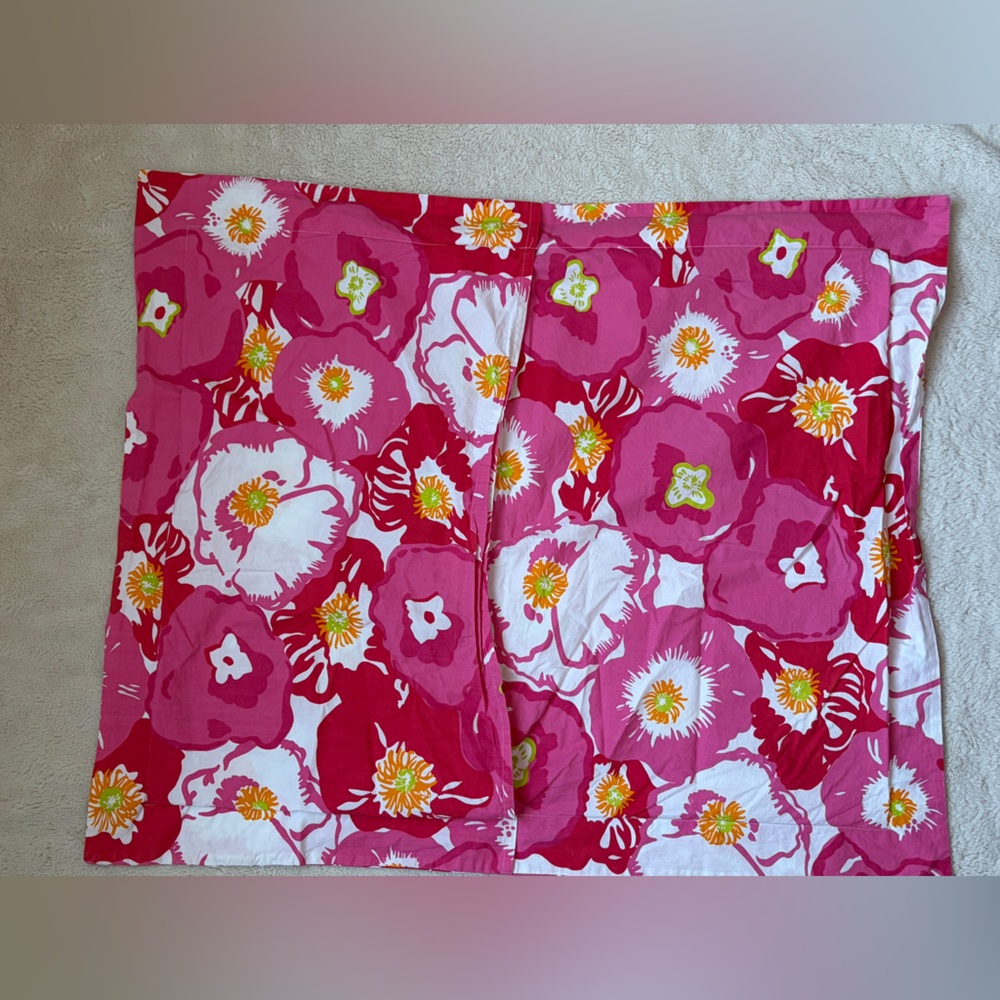 Lilly Pulitzer Garnet Hill Scarlet Begonias Tropical Floral Duvet Set Full/Queen - Picture 6 of 15